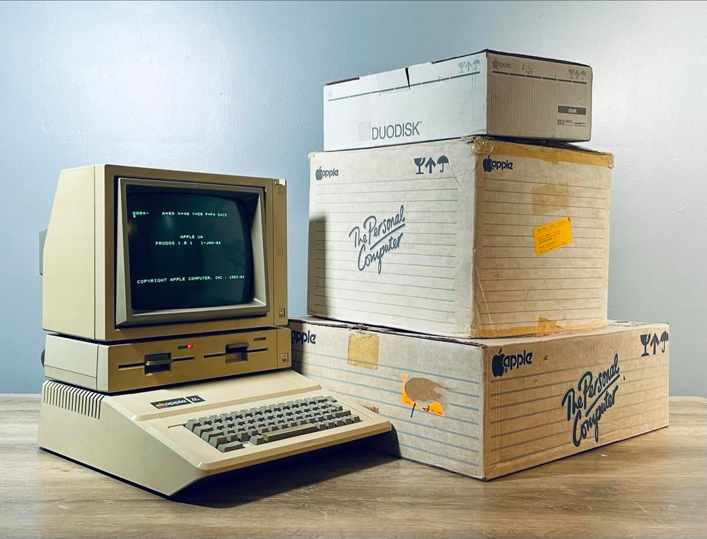 Apple IIe computer - Complete in Doos, Computers en Software, Vintage Computers, Ophalen of Verzenden