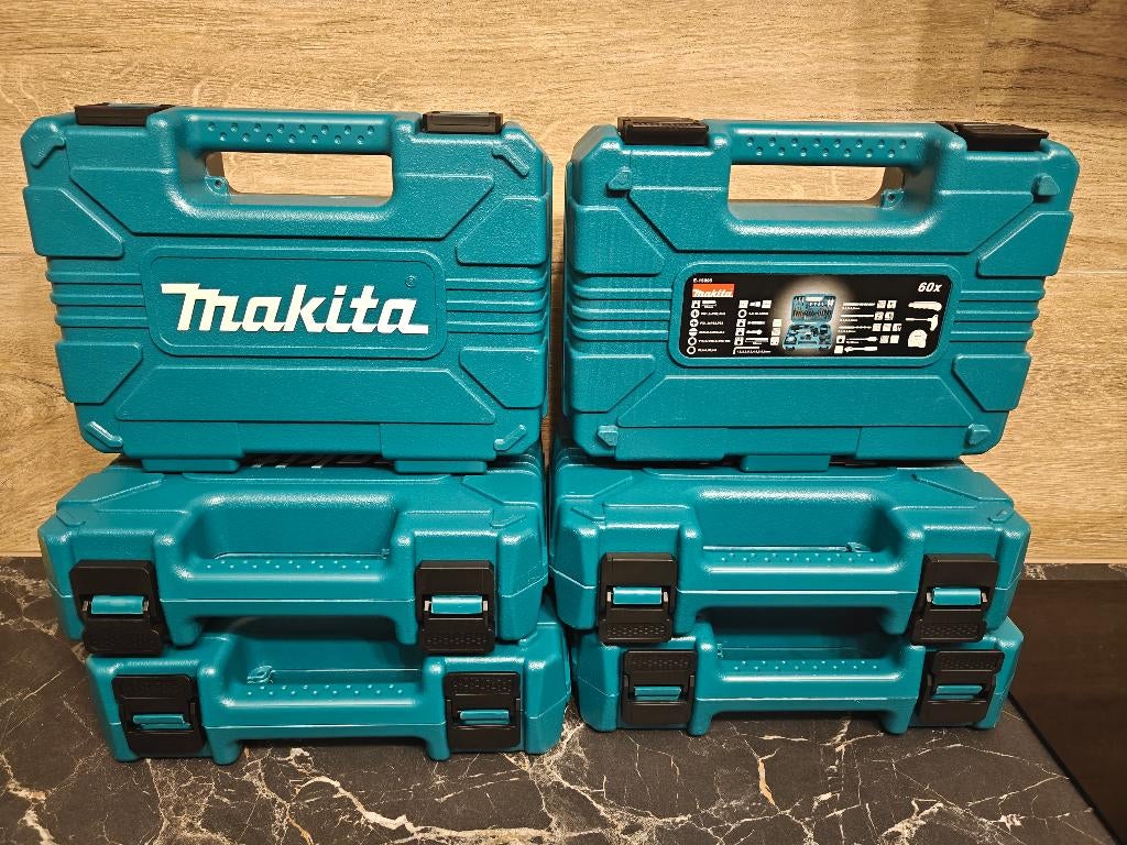 6x Makita 60 delige set, Doe-het-zelf en Verbouw, Gereedschap | Handgereedschap, Nieuw, Ophalen of Verzenden