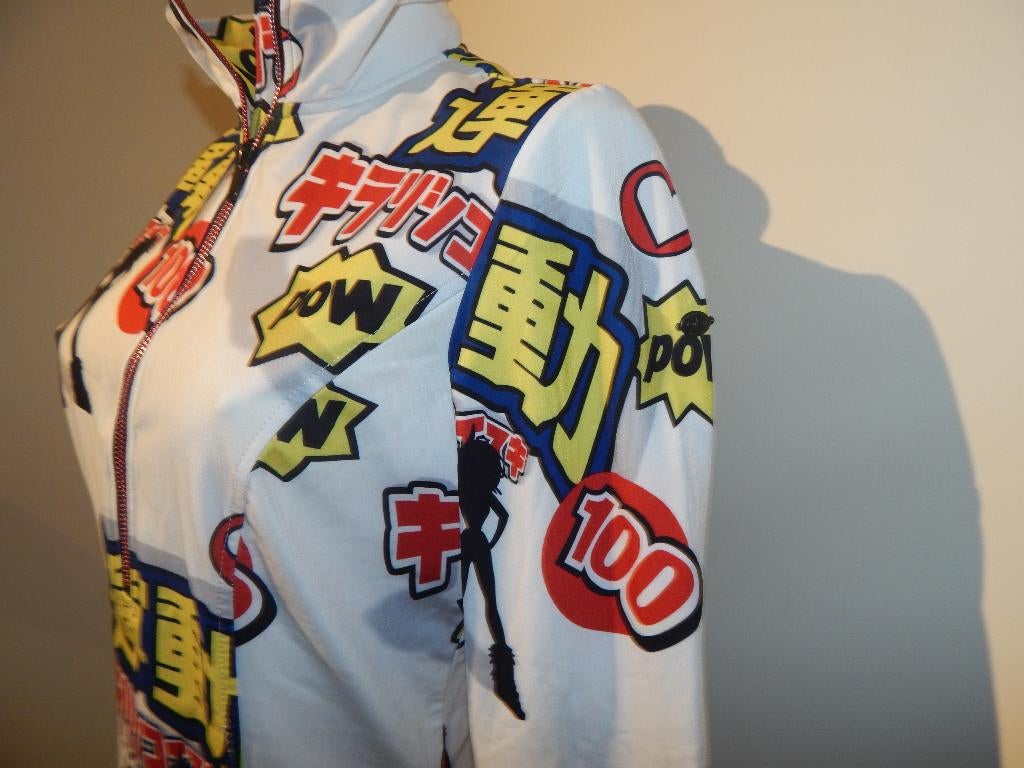 Goldbergh stretch trui rits hals kraagje thema print mt L, Wit, Maat 42/44 (L), Ophalen of Verzenden, Gedragen