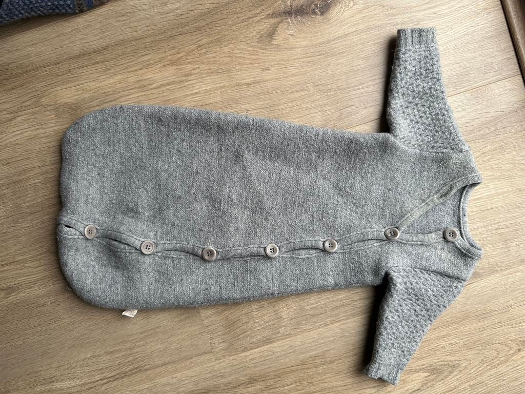 Wollen baby slaapzak merk Disana grijs maat 50-56, Ophalen of Verzenden, Zo goed als nieuw, Minder dan 70 cm, Slaapzak