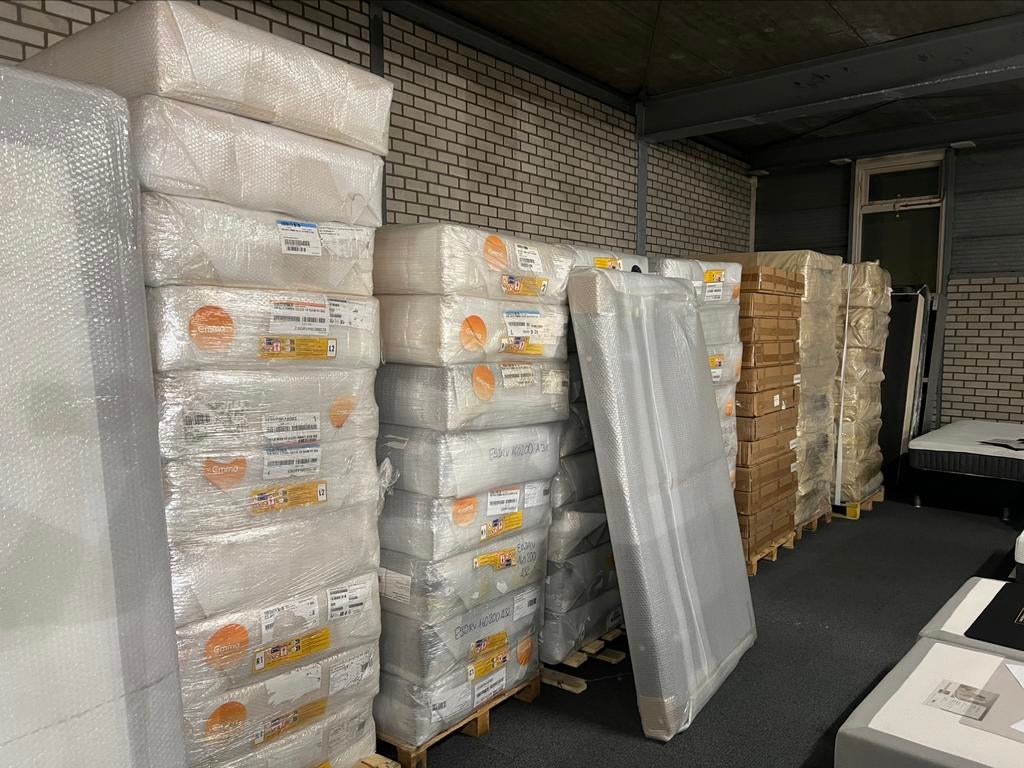 Nieuwe Emma boxspring set 160x200 en 180x200 event. Matt, Ophalen, 180 cm, 200 cm, Grijs