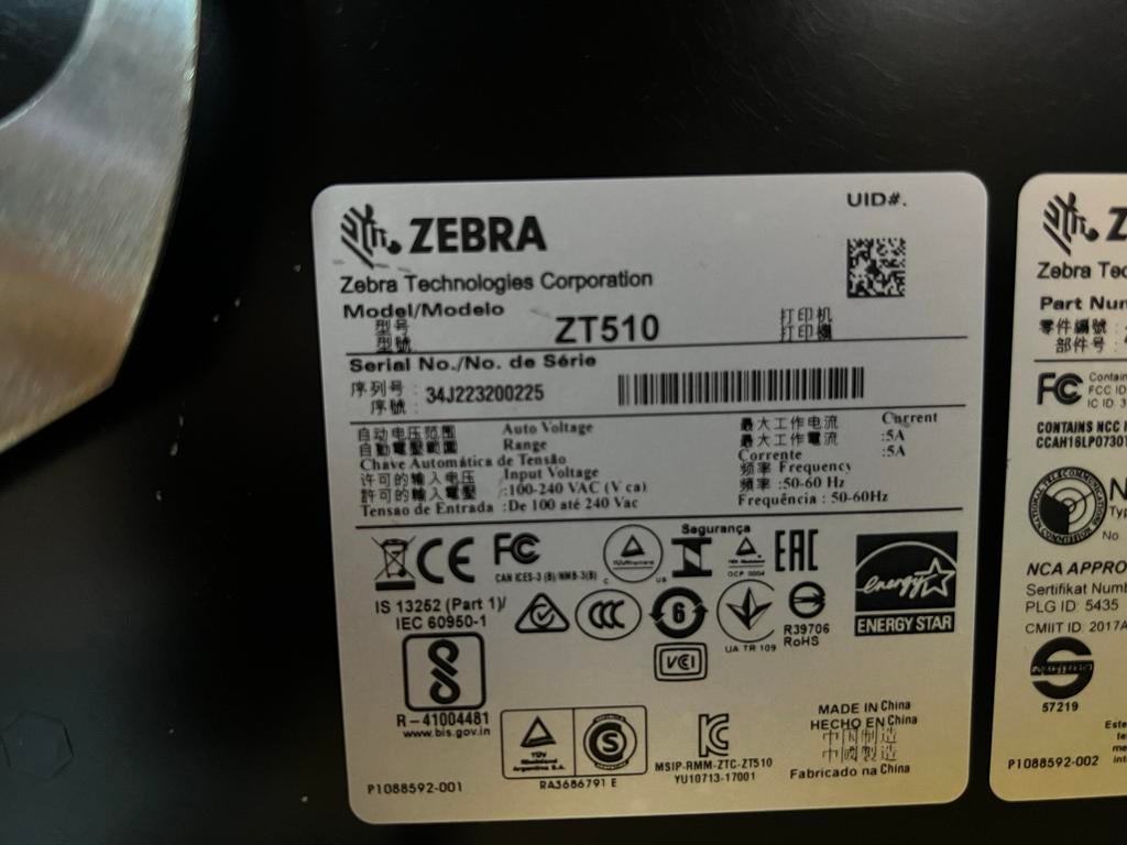 Zebra ZT510 Labelprinter, Computers en Software, Labelprinters, Ophalen of Verzenden, Zo goed als nieuw