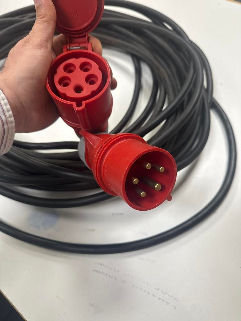 Verlengsnoer CEE 32A 400V - Krachtstroomkabel, Ophalen of Verzenden, Gebruikt, Kabel of Snoer