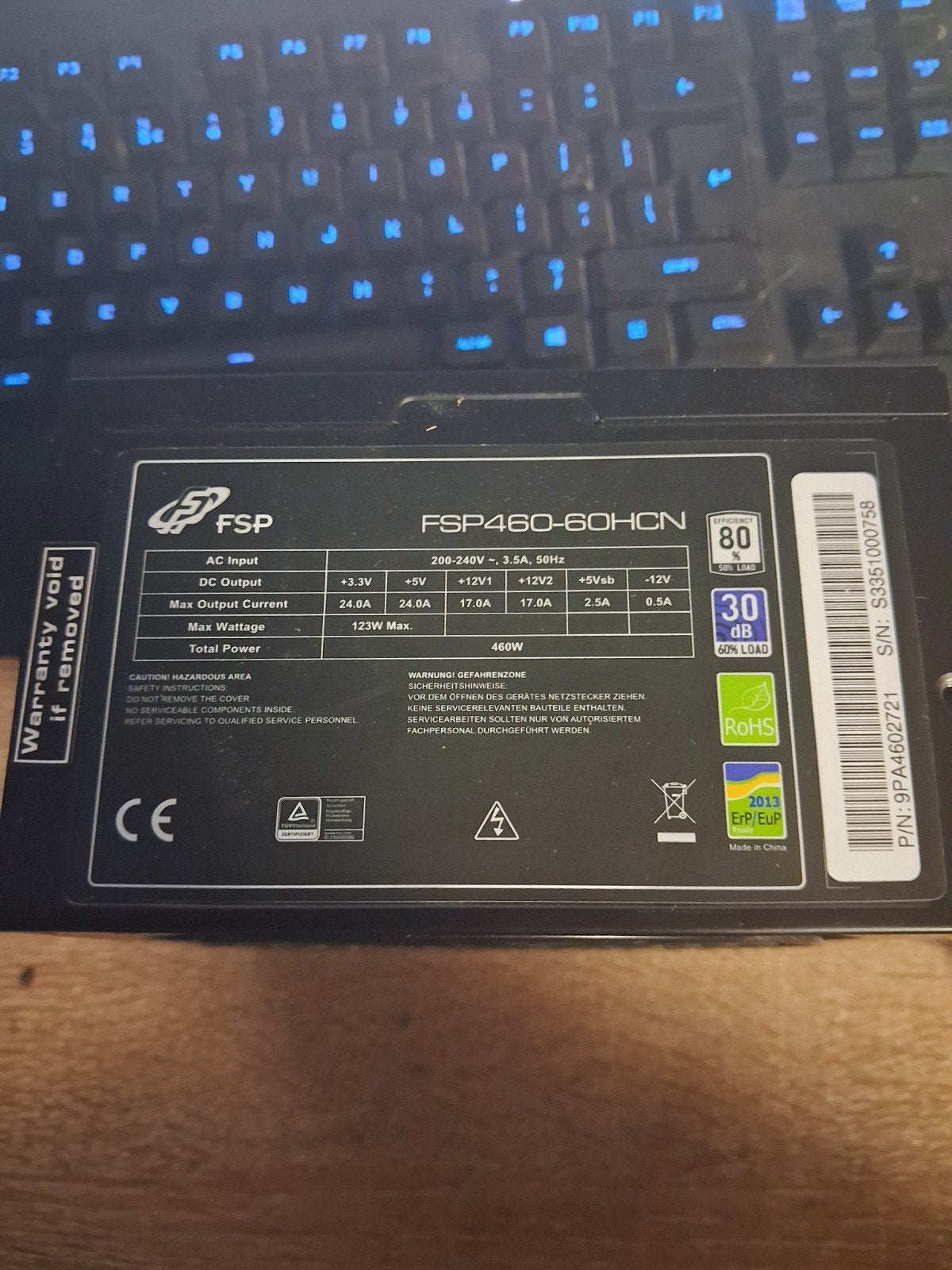 FSP460-60HCN Computervoeding - Niet Getest, Computers en Software, Ophalen, Gebruikt