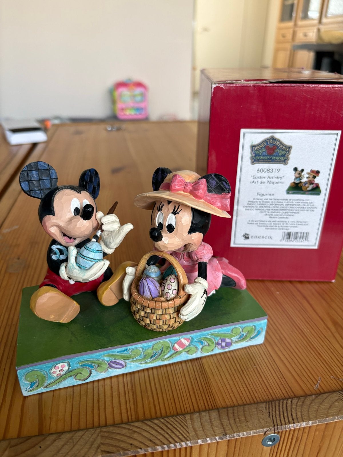 Disney Traditions Mickey & Minnie Paasbeeldje - Jim Shore, Ophalen of Verzenden, Mickey Mouse, Zo goed als nieuw, Beeldje of Figuurtje