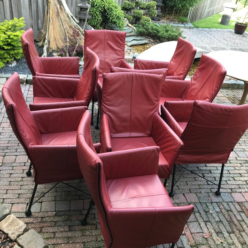 10 Montis Chaplin stoel chair donkerrood rood leer modern, Ophalen, Gebruikt, Leer, Nvt