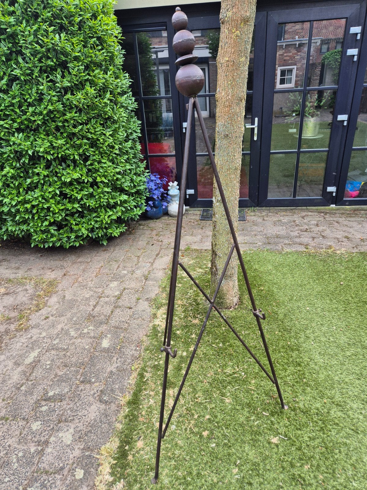 Victoriaanse antieke gietijzeren schildersezel., Antiek en Kunst, Ophalen