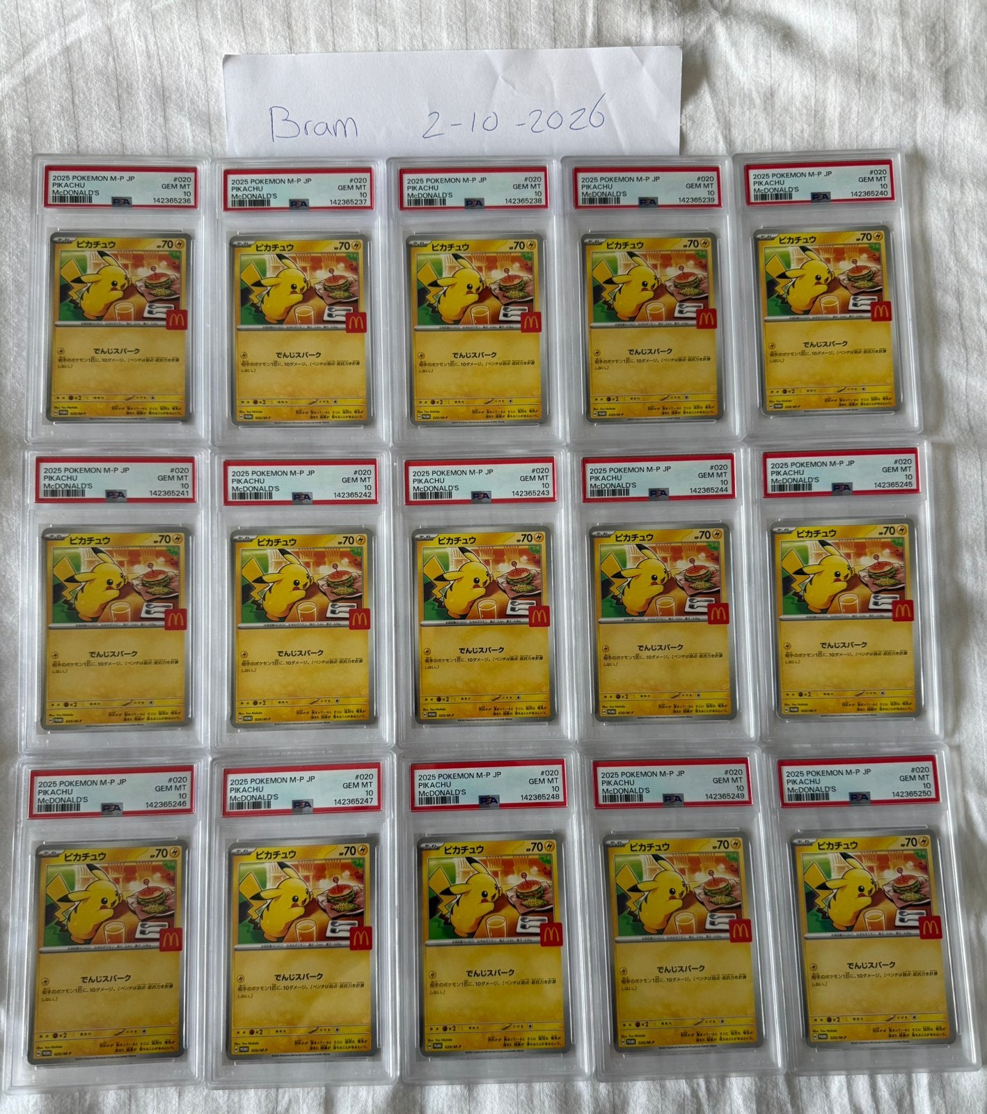 Pikachu #20/M-P Pokemon Japanese Mac PSA 10 (20 STUKS OVER), Ophalen of Verzenden, Nieuw