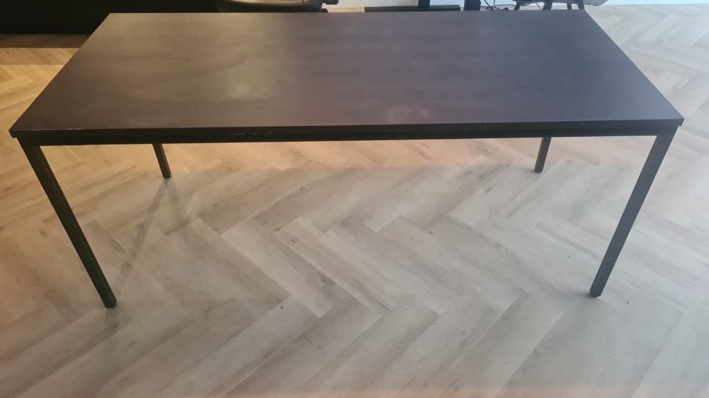 Stevig Bureau Walnoot, Ophalen, Gebruikt, 180 cm, Bruin