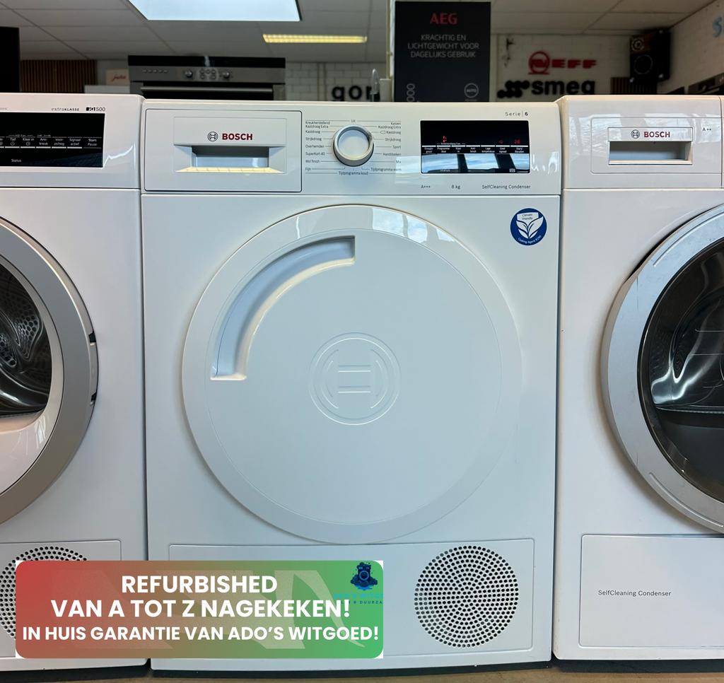 BOSCH SERIE 6 WARMTEPOMPDROGER 8KG A+ SelfCleaningCondensor, Minder dan 85 cm, Info@adoswitgoed.nl, Ophalen of Verzenden, Voorlader