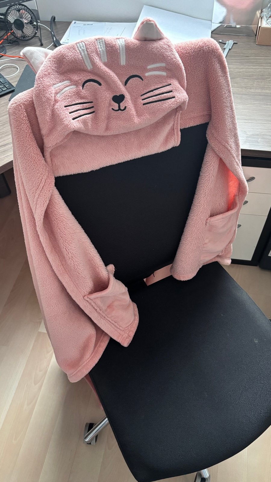 Roze HEMA Plaid met Kattenmuts - 130x150 cm, Ophalen, Gebruikt, Roze, Plaid
