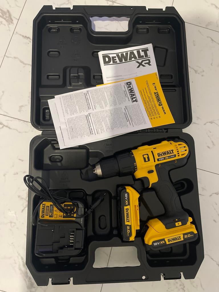 DeWalt 18V XR Accu Boor-/Schroefmachine met 2.0Ah Accu, Variabele snelheid, Nieuw, Ophalen of Verzenden, Boor- en Schroefmachine