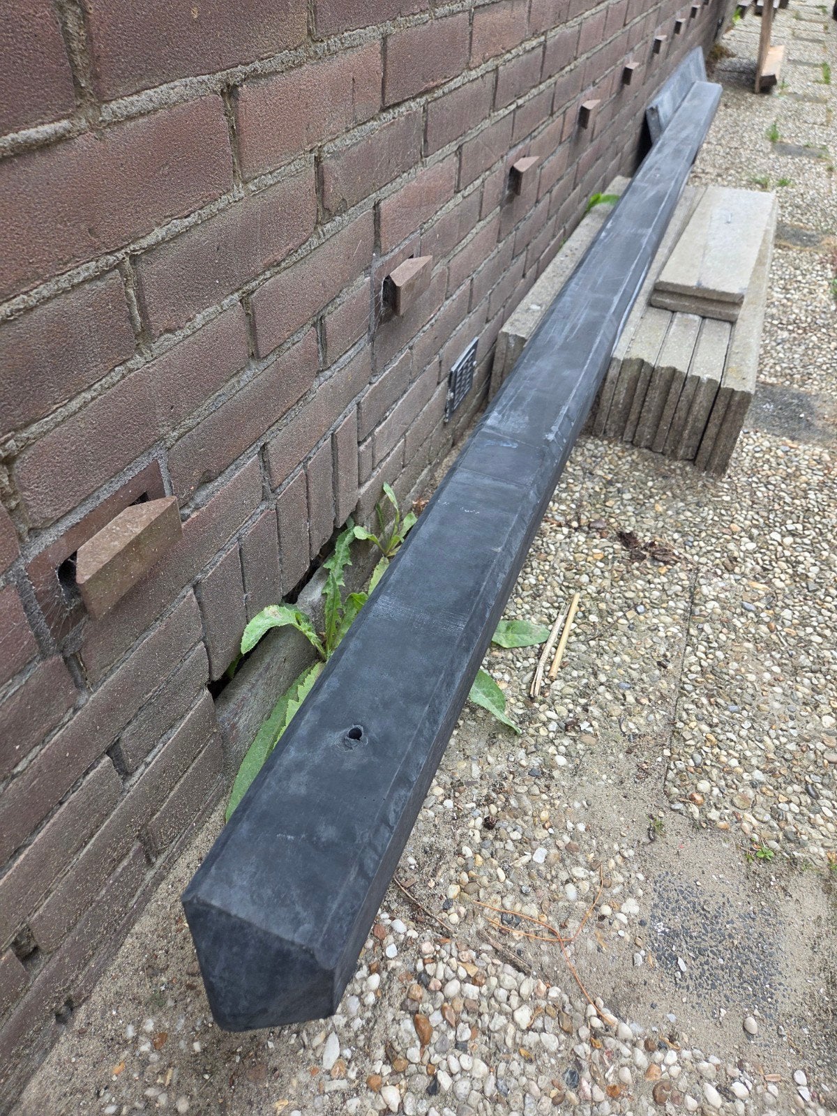 Betonpaal hoek antraciet 10x10x280 cm, Tuin en Terras, Palen, Balken en Planken, Ophalen, Nieuw, 250 cm of meer, Palen