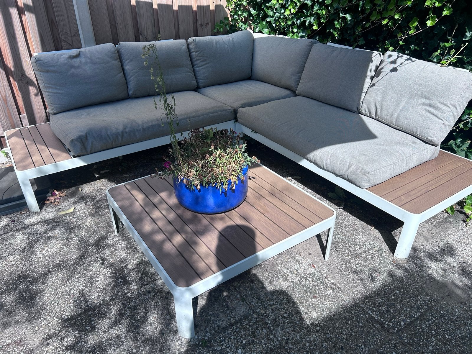 Wehkamp Loungeset Santa Rosa - Hoekbank met Tafel, Ophalen, 5 zitplaatsen, Gebruikt, Aluminium