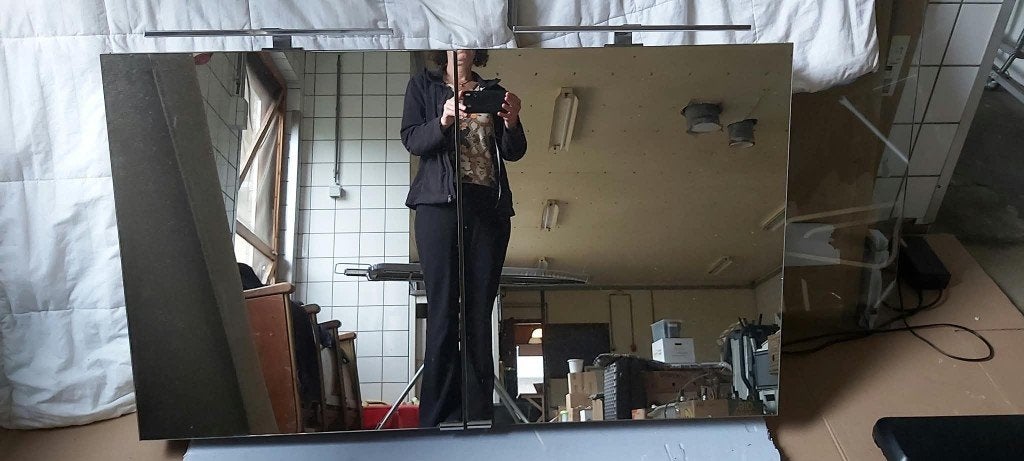 Pelipal spiegelkast 2 deurs 120 x 70, Ophalen, Zo goed als nieuw, Glas, Wastafel