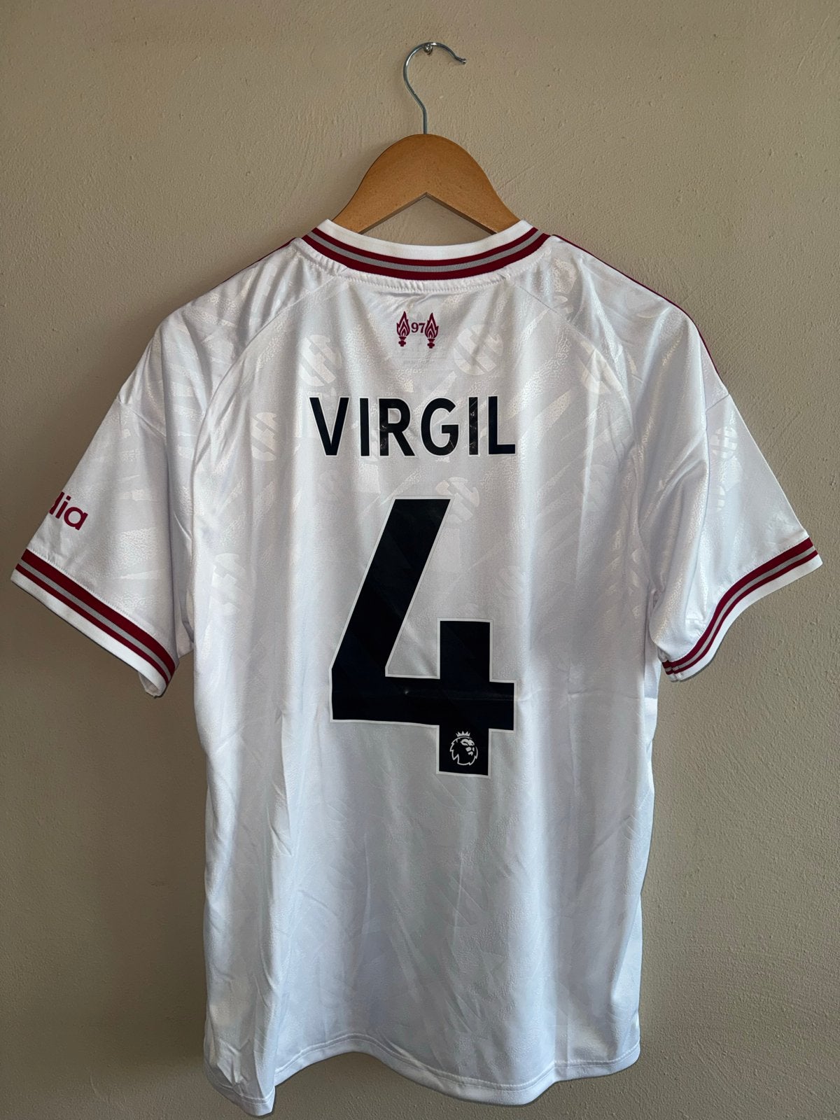Liverpool 26/27 Uitshirt Virgil van Dijk #4 Maat L, Maat 52/54 (L), Wit, Nieuw, Ophalen of Verzenden