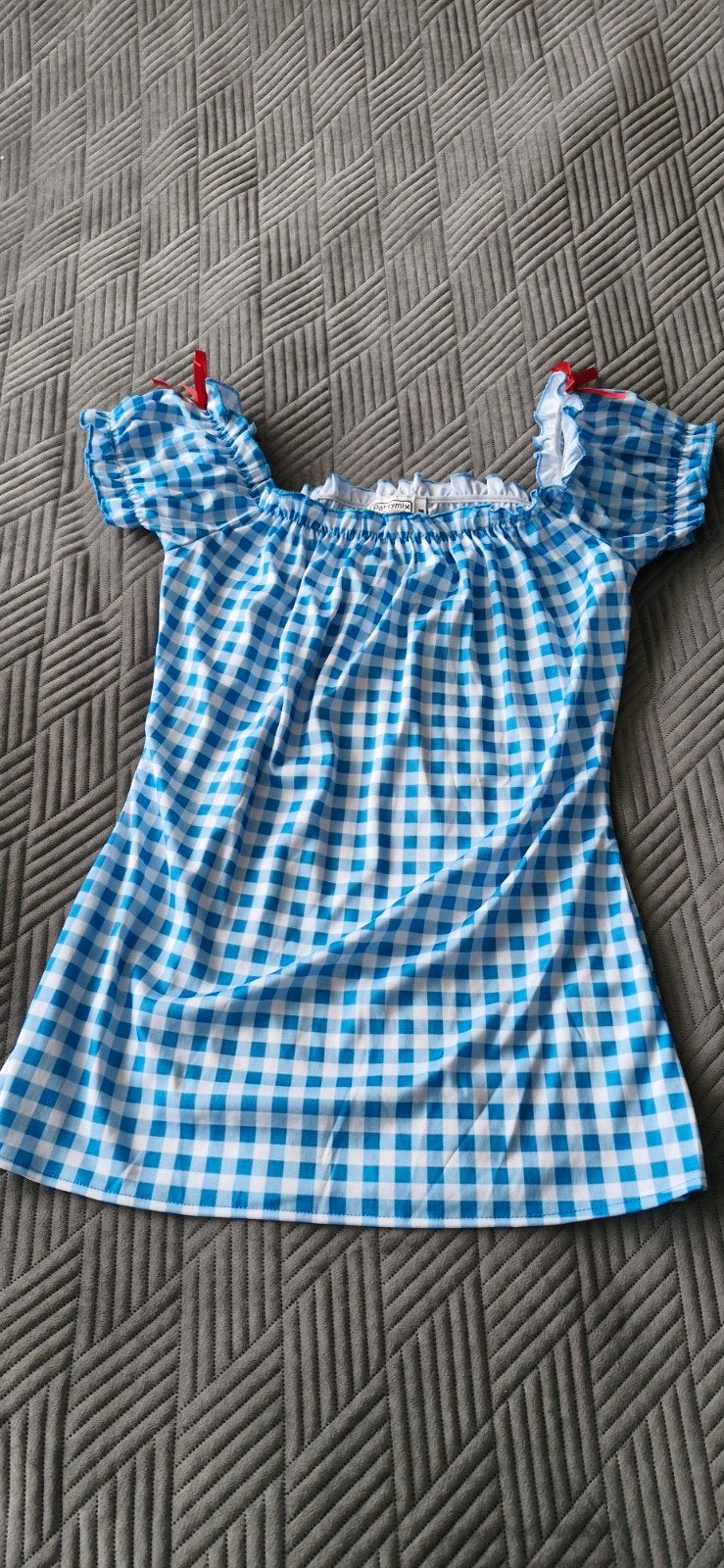 Blauw-wit geruit Dirndl shirt - Maat M, Maat 38/40 (M), Blauw, Ophalen of Verzenden, Korte mouw