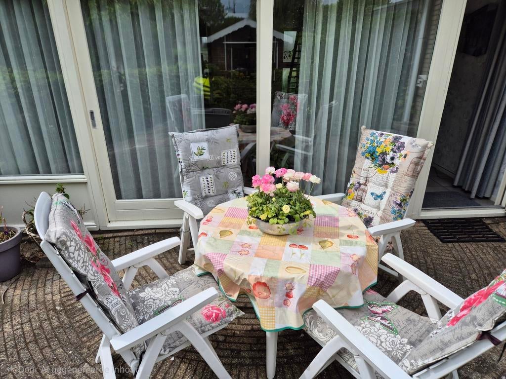 Kettler tuinset met 4 stoelen en tafel, Ophalen, 4 zitplaatsen, Kunststof, Gebruikt