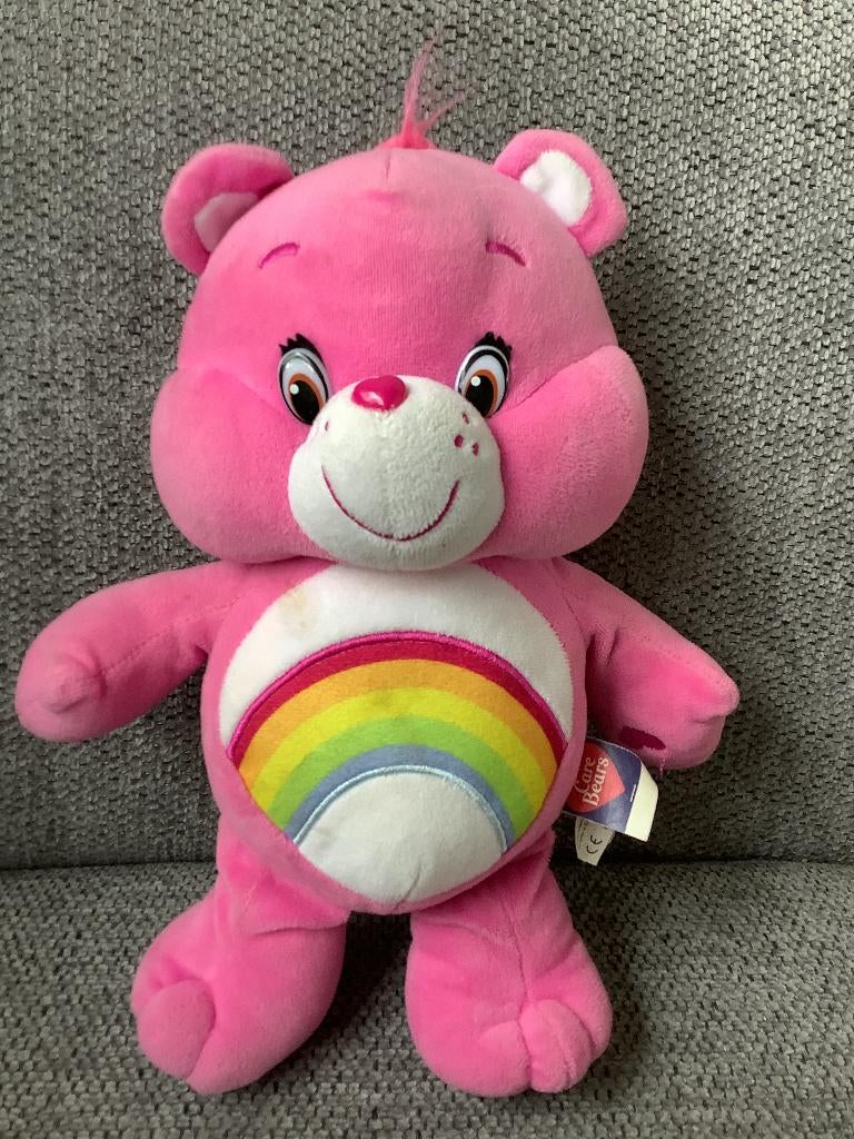 Care Bears roze pink troetelbeer regenboog op buik 7,50 euro, Ophalen of Verzenden, Zo goed als nieuw, Overige typen