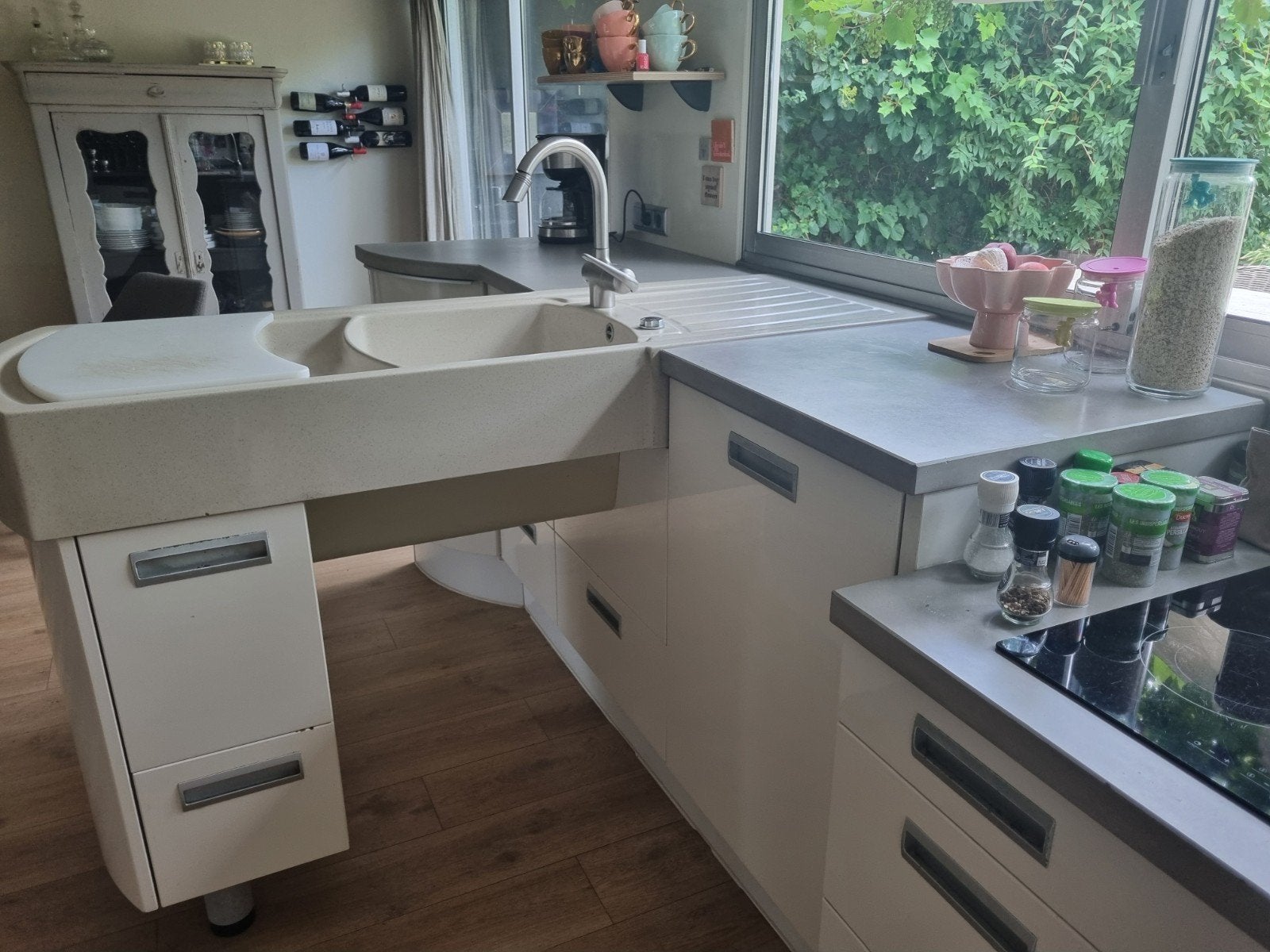 Leicht keuken, Huis en Inrichting, Keuken | Complete keukens, Gebruikt, Overige materialen, Wit, Dubbelwandige keuken