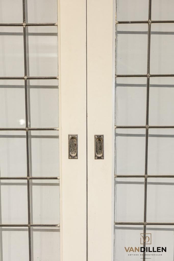 Set ensuite schuifdeuren glas in lood top staat erg gaaf, 120 cm of meer, Binnendeur, Ophalen of Verzenden, Zo goed als nieuw