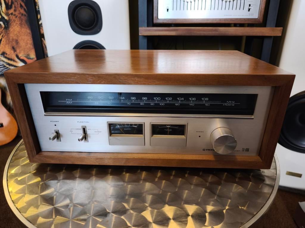 PIONEER TX 606 tuner met houten omkasting, Audio, Tv en Foto, Tuners, Zo goed als nieuw, Analoog, Ophalen
