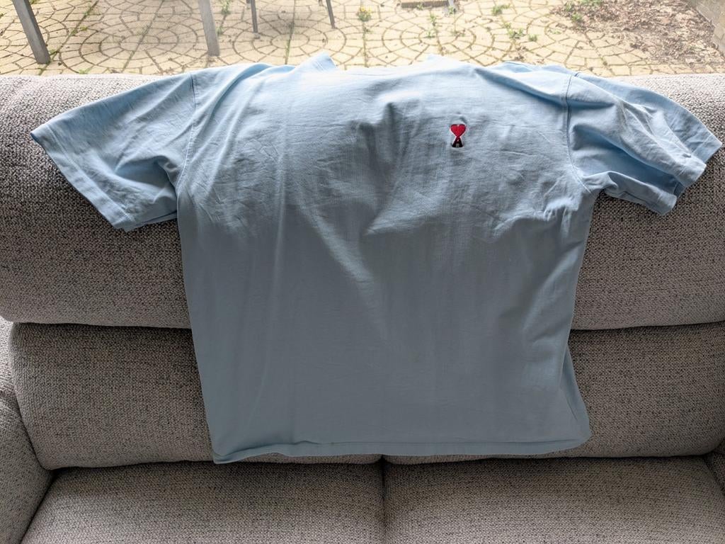 Ami Paris T-shirt met hartlogo - Maat XL, Blauw, Ami Paris, Maat 56/58 (XL), Ophalen of Verzenden