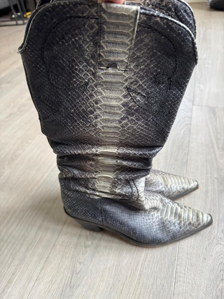 Cinderalla cowboy laarzen slangenleer look mt 39 ZGAN DZ, Hoge laarzen, Overige kleuren, Ophalen of Verzenden, Zo goed als nieuw