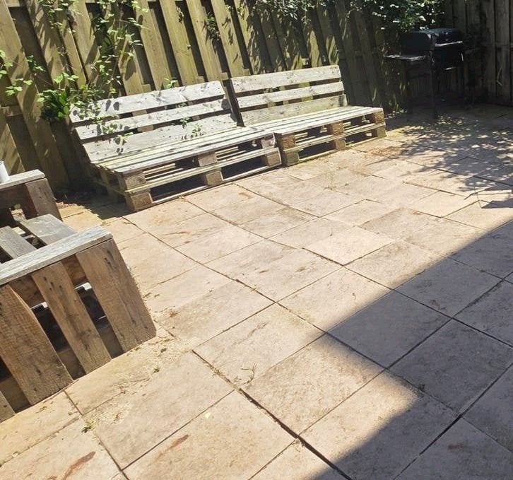 Gratis tuintegels 39.5x39.5cm - 105 stuks, Tuin en Terras, Tegels en Klinkers, Ophalen, Gebruikt, 10 m² of meer, Beton