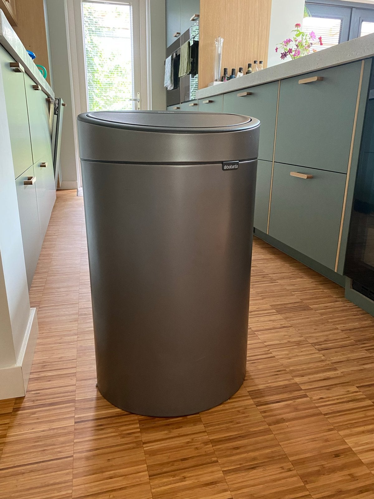 Brabantia Touch Bin 40 liter - Platinum, Ophalen, 40 liter of meer, Zo goed als nieuw, 75 – 100