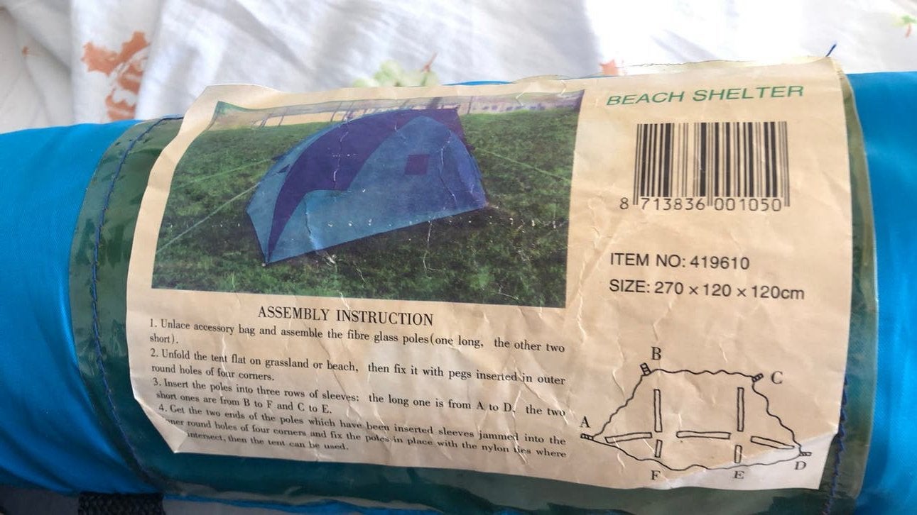 Strandtent/Beach Shelter - Compact en Lichtgewicht, Ophalen of Verzenden, Gebruikt, Tot en met 2