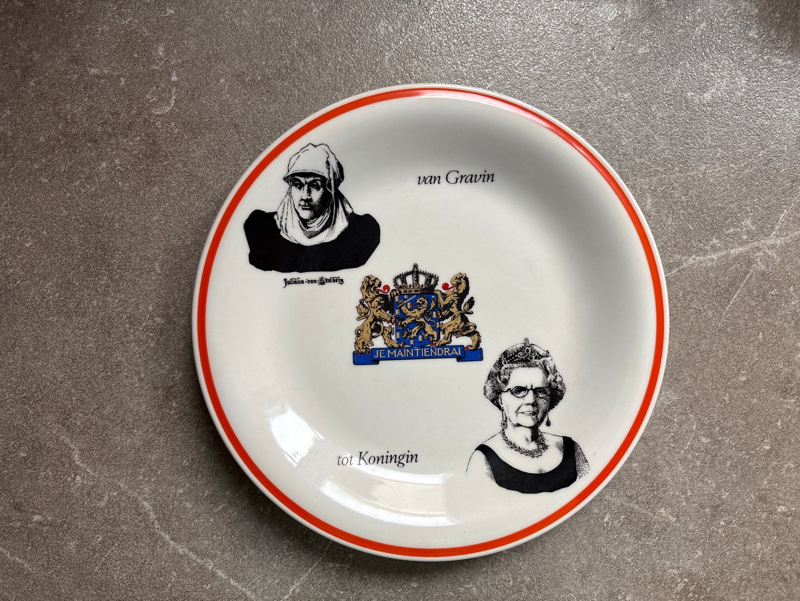 Vintage Maastricht Holland Gedenkbord Koningin & Gravin, Antiek en Kunst, Ophalen of Verzenden