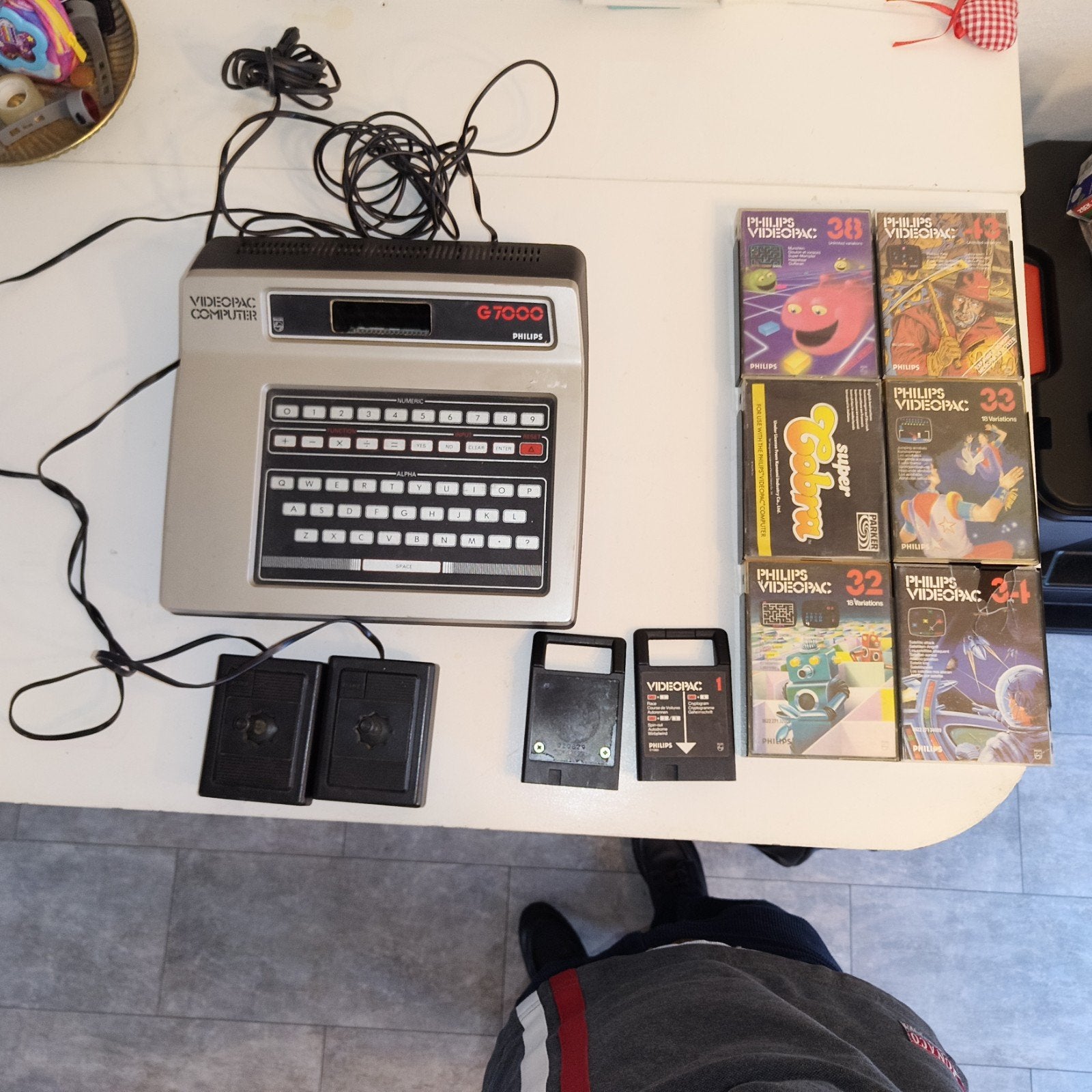 Philips Videopac G7000 met 8 spellen en controllers, Spelcomputers en Games, Ophalen of Verzenden, Gebruikt