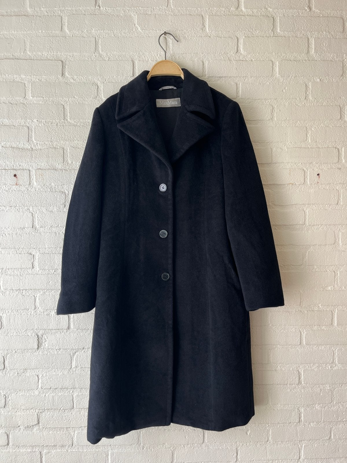Max Mara wool long coat, Ophalen of Verzenden, Zo goed als nieuw, Maat 38/40 (M), Zwart