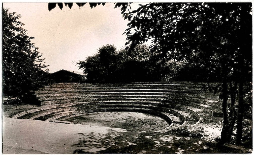 Elst (U), Jeugdh.Eikelkamp Openluchttheater, verstuurd 1955,, Ophalen of Verzenden, 1940 tot 1960, Gelopen, Utrecht