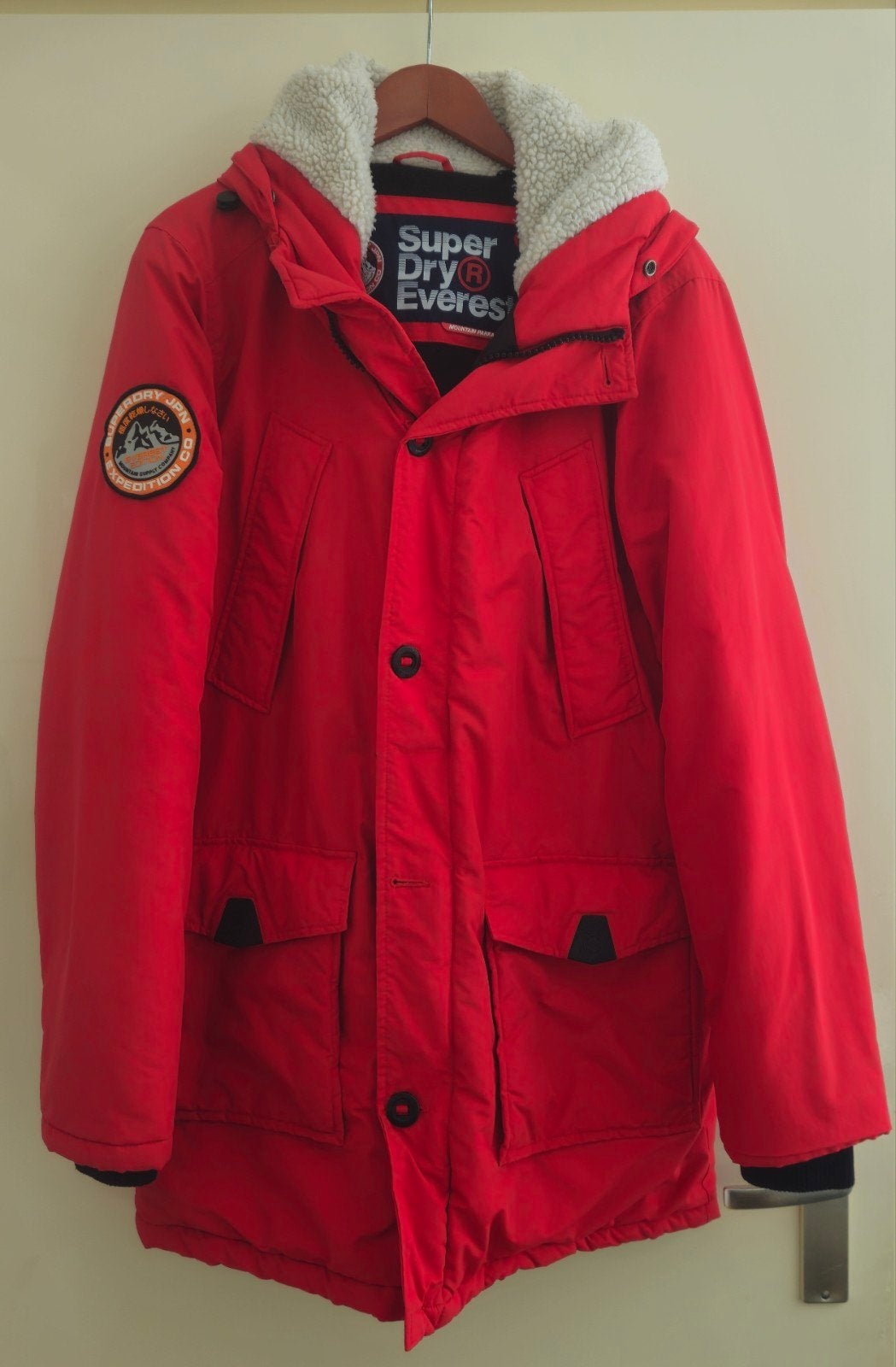 Superdry herenparka Everest, mt L, Maat 52/54 (L), Ophalen of Verzenden, Zo goed als nieuw, Rood