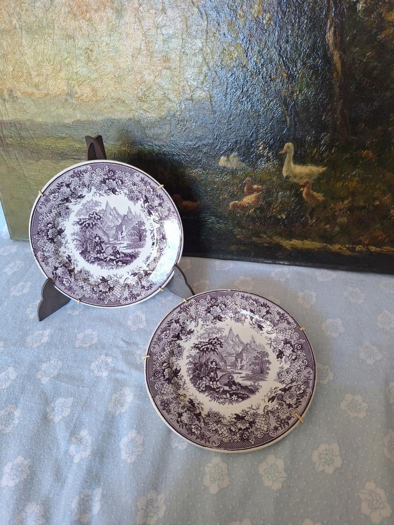 2 stuks antieke bordjes, Antiek en Kunst, Ophalen of Verzenden