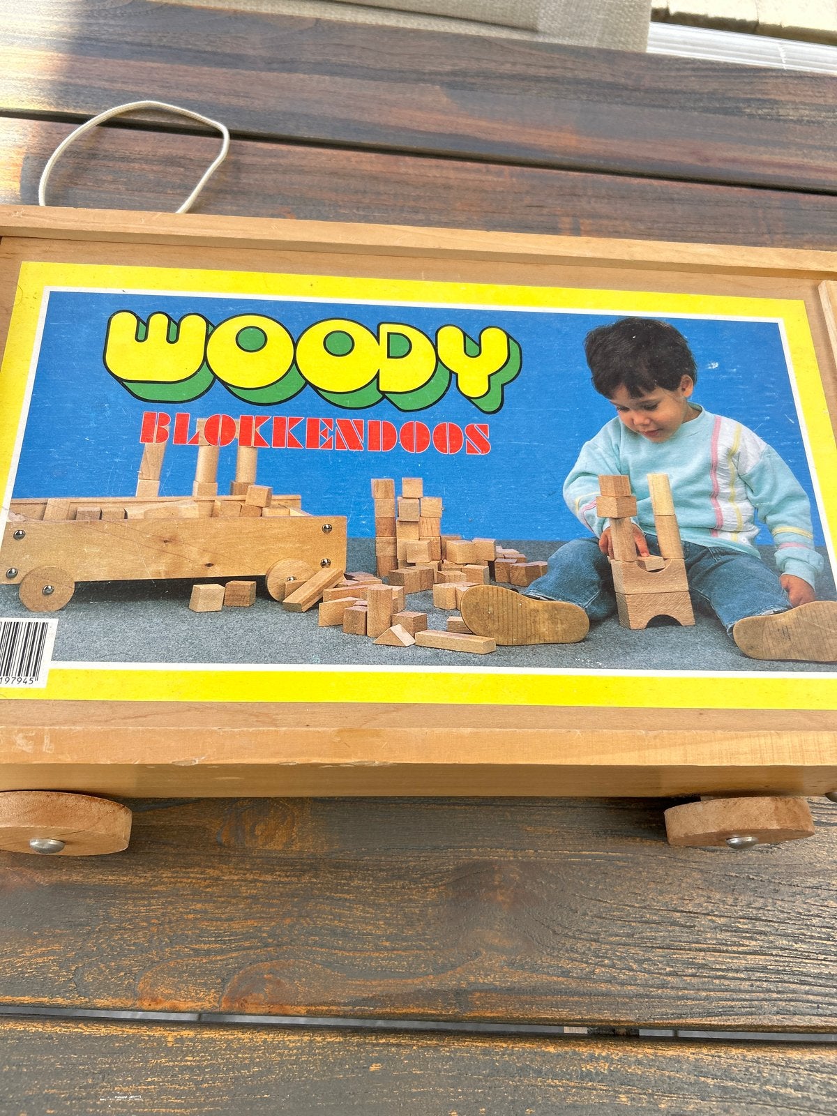 Woody Blokken doos - Houten bouwblokken voor kinderen, Kinderen en Baby's, Speelgoed | Bouwstenen, Ophalen of Verzenden, Gebruikt