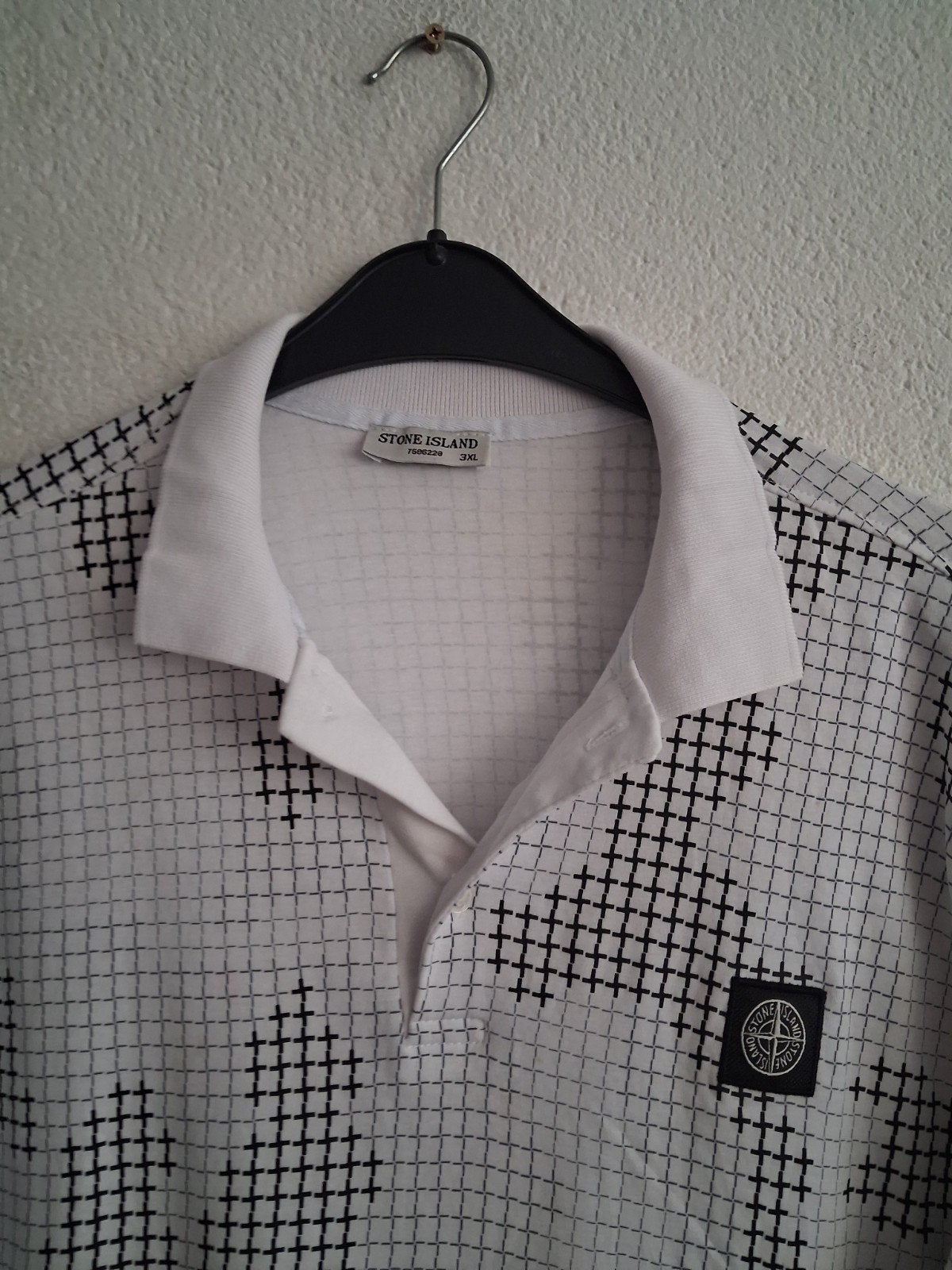 Stone Island Polo Shirt 3XL - Wit/Zwart Geruit, Kleding | Heren, Wit, Overige maten, Ophalen of Verzenden, Stone Island