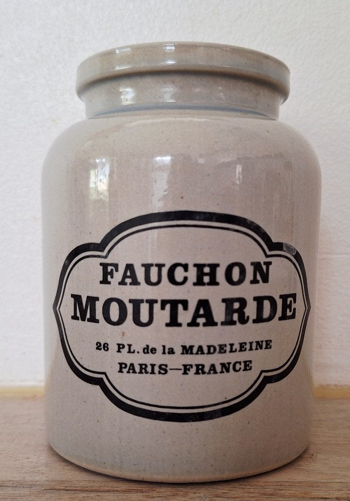 Vintage Fauchon Moutarde mosterdpot - Parijs, Frankrijk, Ophalen of Verzenden