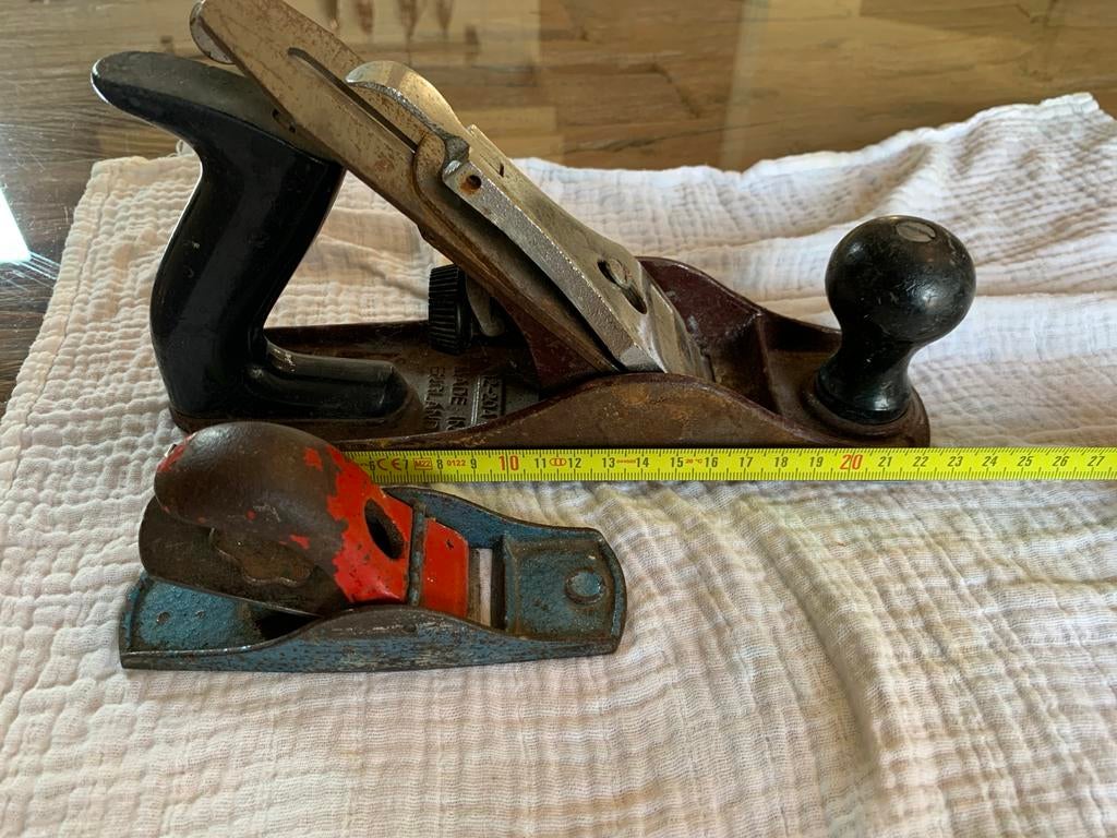 2 stuks schaaf en kleine / groot schaaf - decoratief/gebruik, Ophalen of Verzenden, Gebruikt