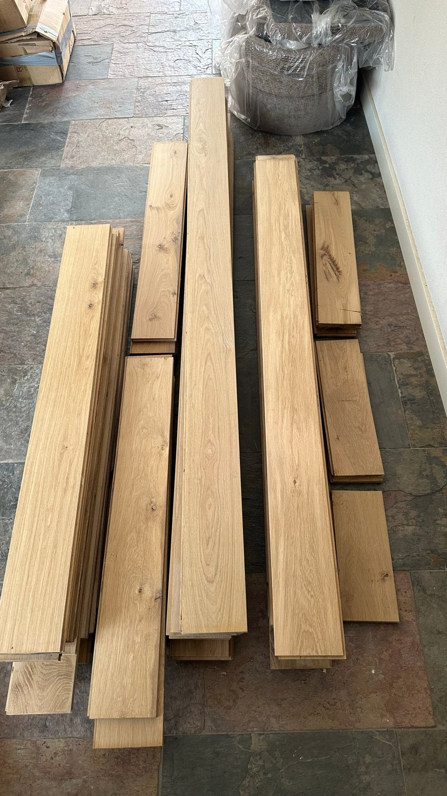 Eiken vloer - 15,7m² - profesioneel geschuurd, Doe-het-zelf en Verbouw, Gebruikt, 10 m² of meer, 10 tot 30 cm, Hout