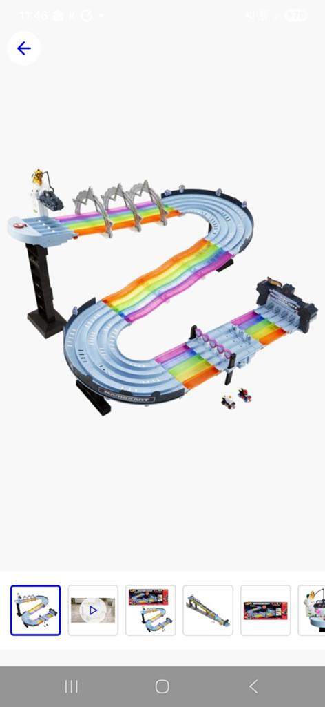 Hot Wheels Mario Kart Regenboogbaan Racebaan met doos, Ophalen of Verzenden