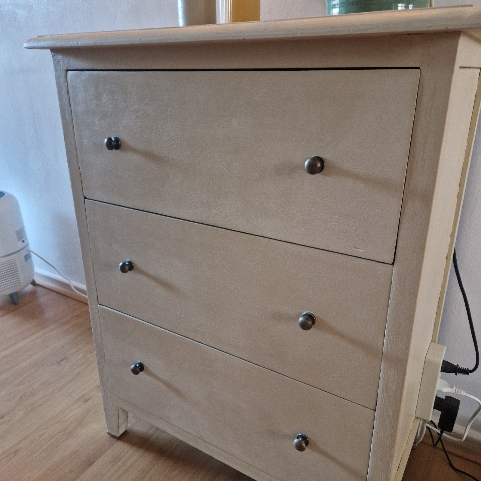 Ladekast met 3 laden - Crèmekleurig, Ophalen, Gebruikt, Klassiek, 50 tot 100 cm