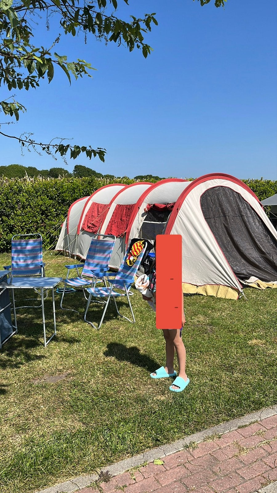Brixen katoenen tent voor 4 personen met vast onderzeil, Caravans en Kamperen, Ophalen, Gebruikt, Tot en met 4