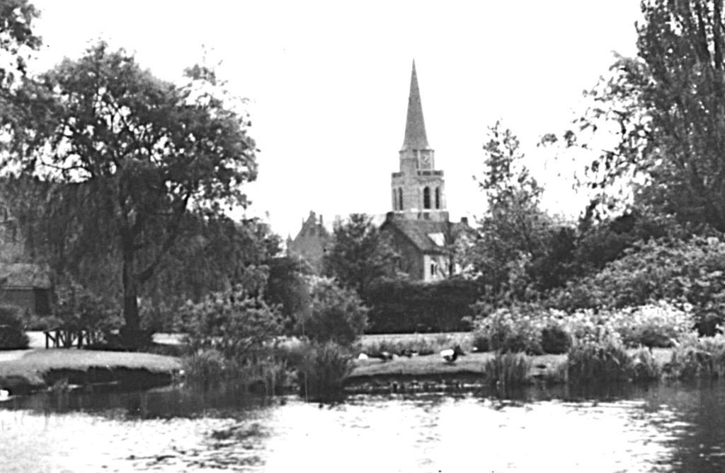804498	Voorschoten	ZH 1958 Burgem Berkhoutpark	Gelopen, Verzamelen, Ansichtkaarten | Nederland, Ophalen of Verzenden, 1940 tot 1960