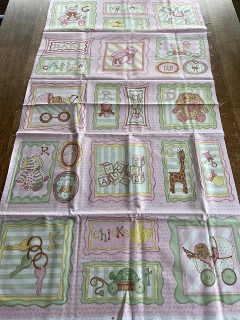 Schattig Rose - Baby Panel + rose achterkant stof, Nieuw, Ophalen of Verzenden, 30 tot 120 cm, Katoen