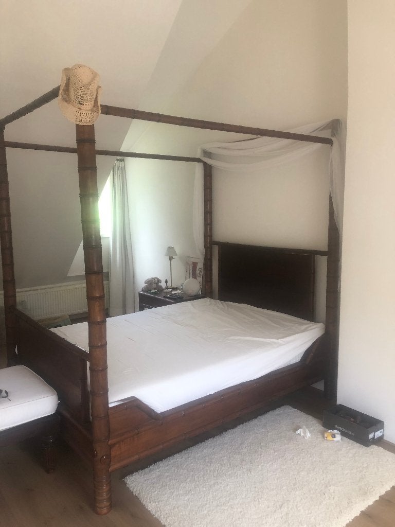 bed, Ophalen, Bruin, Tweepersoons, Zo goed als nieuw