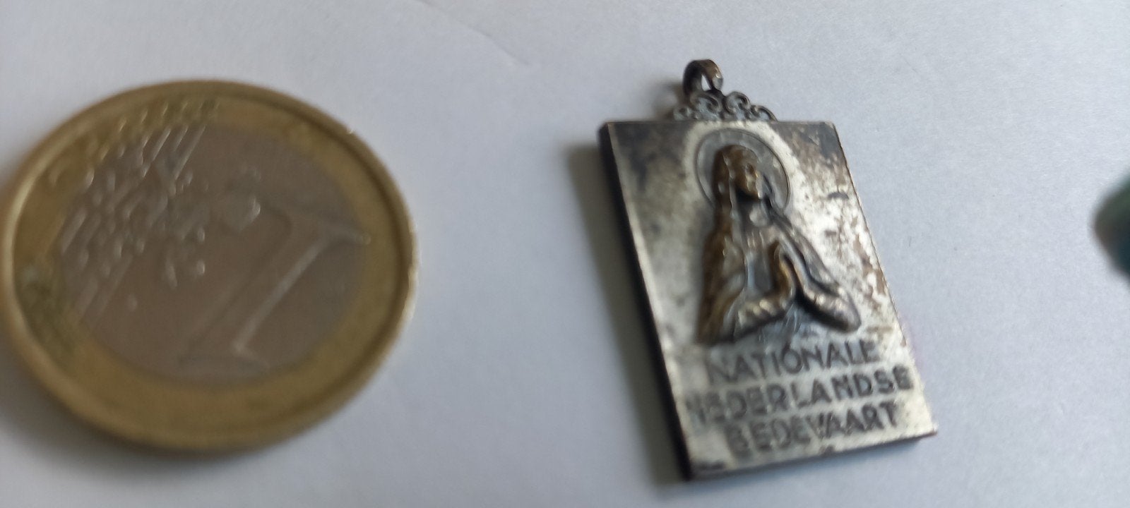 Vintage Katholieke Lourdes Medaille - Nationale Bedevaart, Antiek en Kunst, Ophalen of Verzenden