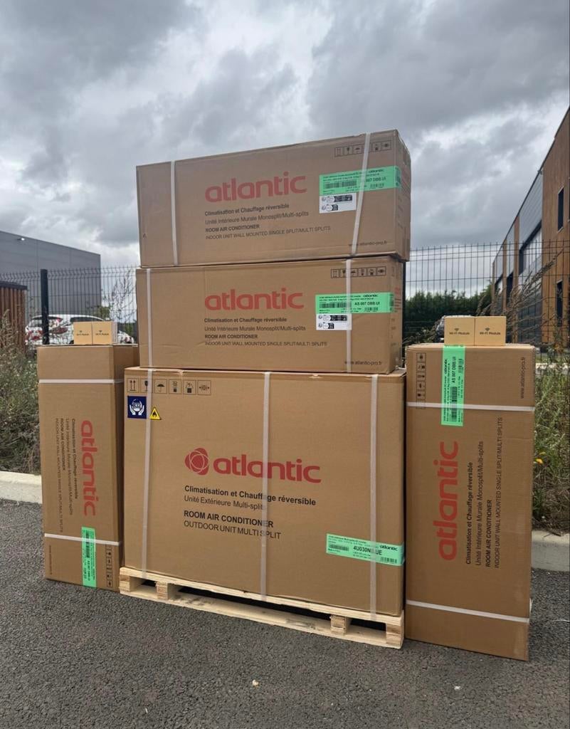 Atlantic Multi-split Airco Set: 1 Buiten, 4 Binnen, 4x WiFi, Witgoed en Apparatuur, Nieuw, 3 snelheden of meer, Ophalen of Verzenden